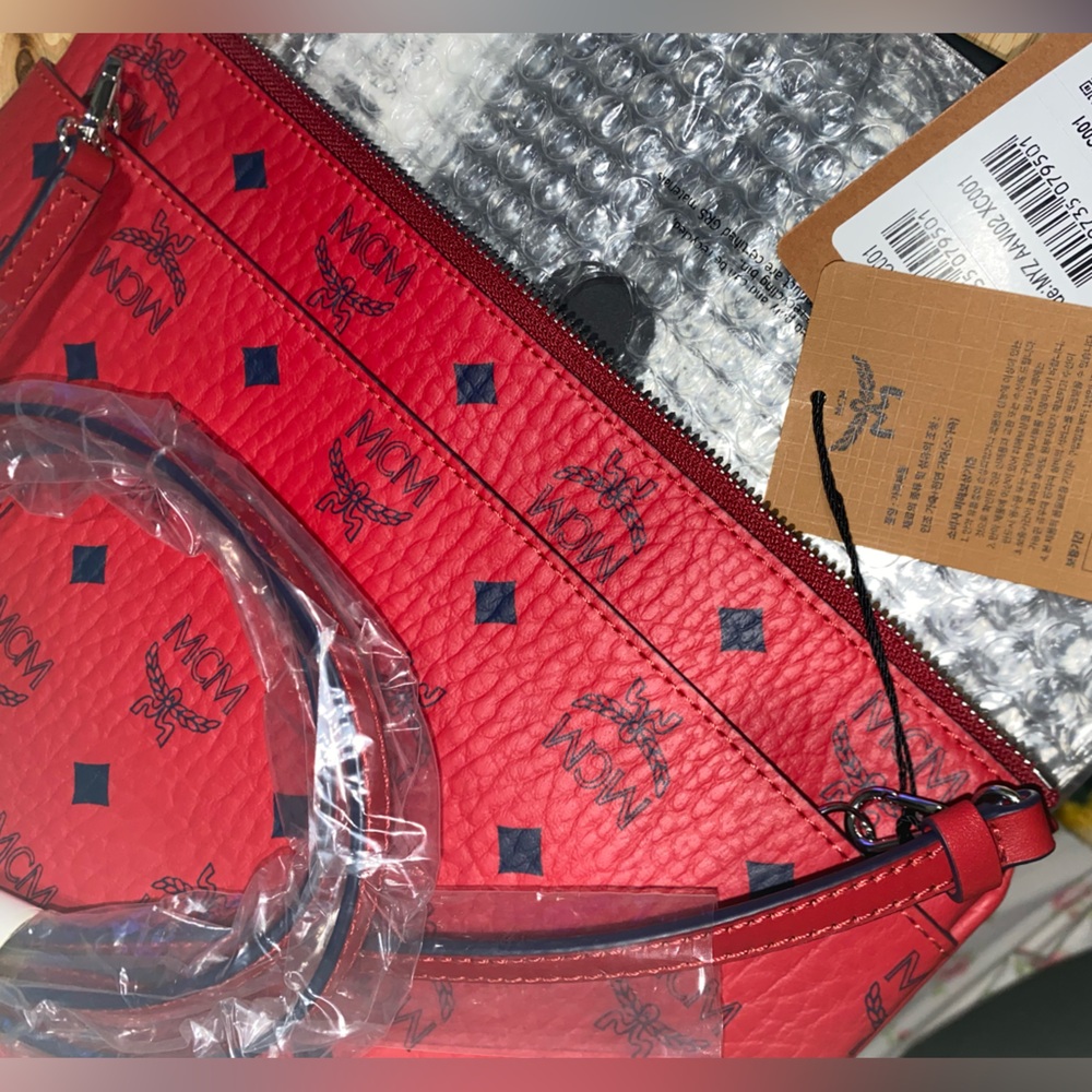MCM Red Leather Women's Clutch